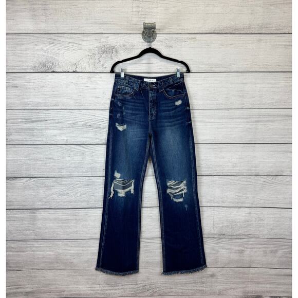 Kancan Women's Boho Distressed Jules Ultra High Rise 90's Flare Jeans Size 26 - Picture 1 of 8